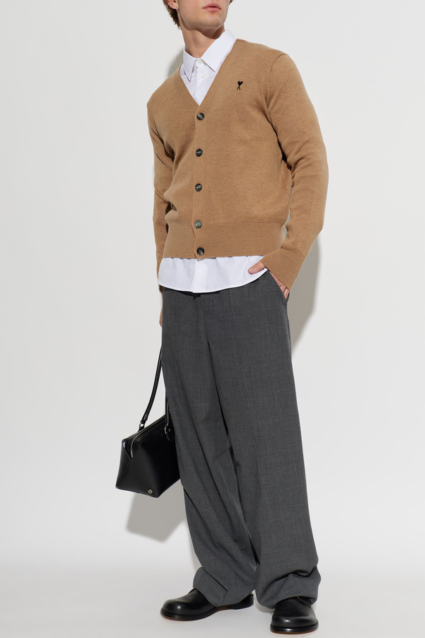 Ami Alexandre Mattiussi Wool cardigan with embroidered logo