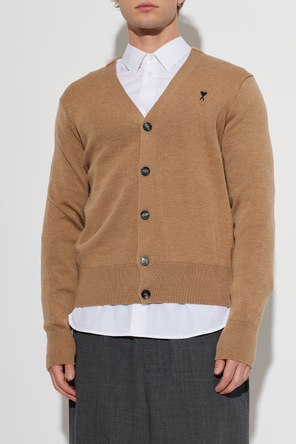 Ami Alexandre Mattiussi Wool cardigan with embroidered logo