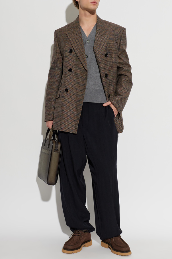 Ami Alexandre Mattiussi Wool cardigan with embroidered logo