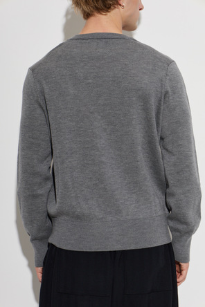 Ami Alexandre Mattiussi Wool cardigan with embroidered logo