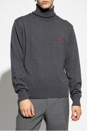 Ami Alexandre Mattiussi Wool turtleneck sweater with logo