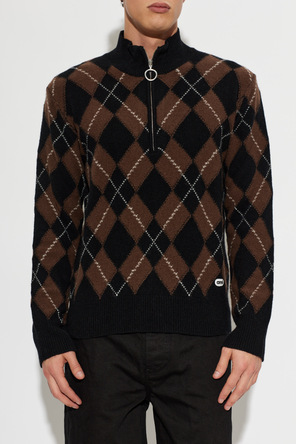 Ami Alexandre Mattiussi Woll-Polo-Pullover mit langen Ärmeln