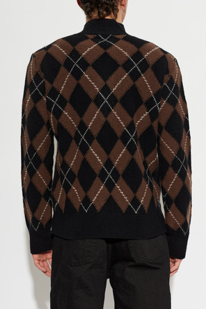 Ami Alexandre Mattiussi Woll-Polo-Pullover mit langen Ärmeln