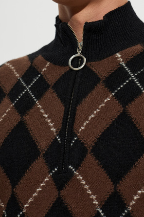 Ami Alexandre Mattiussi Woll-Polo-Pullover mit langen Ärmeln