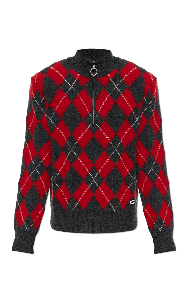 Wool zip-neck sweater with long sleeves od Ami Alexandre Mattiussi