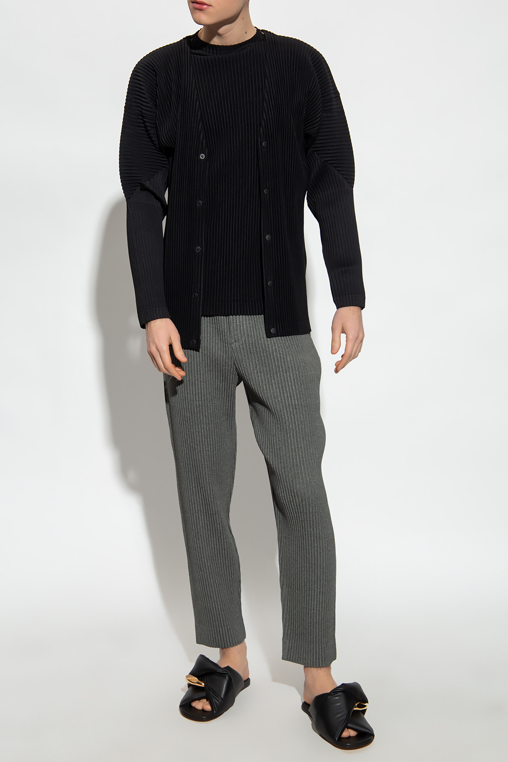 homme plisse cardigan