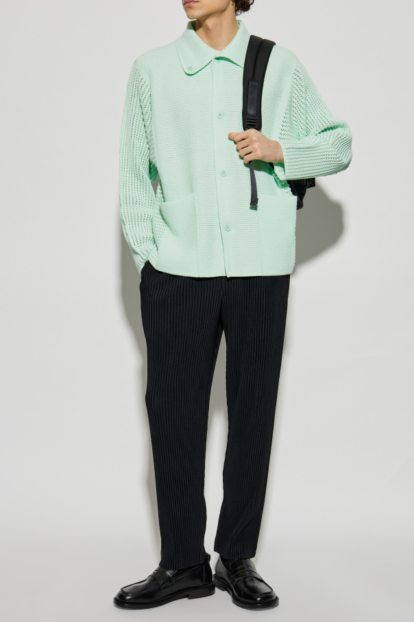 Homme Plissé Issey Miyake Cardigan with Collar