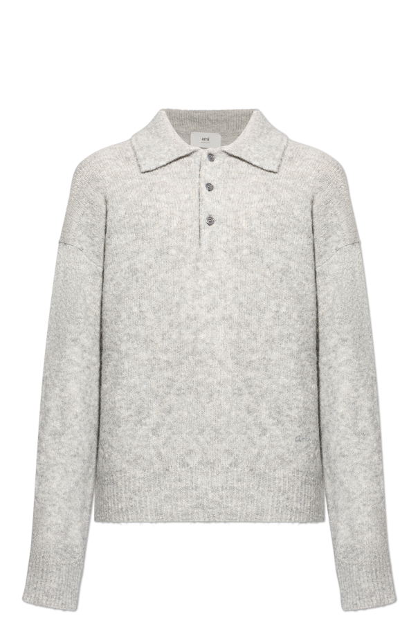 Wool polo shirt with embroidered logo od Ami Alexandre Mattiussi