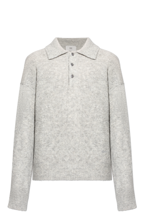 Wool polo shirt with embroidered logo
