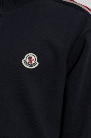 Moncler logo-embroidered concealed shirt Neutrals