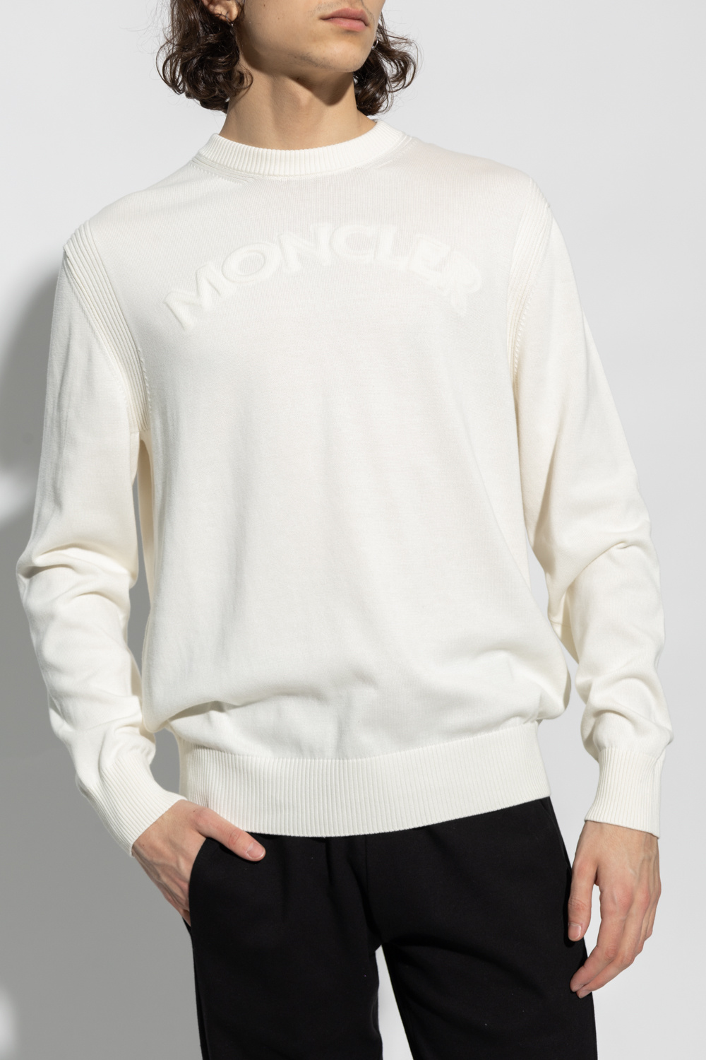 Moncler sweater zip-up with logo