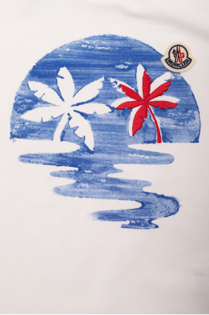 Moncler Enfant T-Shirt-Body mit strassverziertem Logo in Ecru