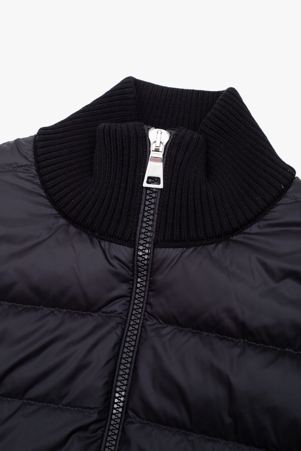 Moncler Enfant Cardigan with down front panel