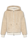 Moncler beige Faux fur hoodie