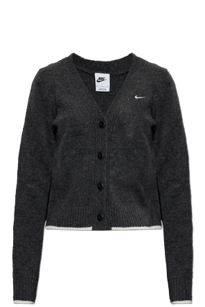 Embroidered logo cardigan