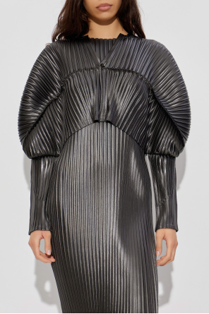 Issey Miyake Plissierte Strickjacke mit kurzem Schnitt