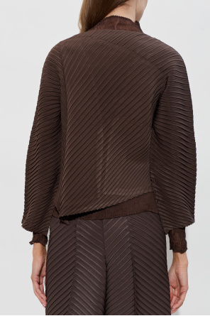 Issey Miyake Plissierte Strickjacke