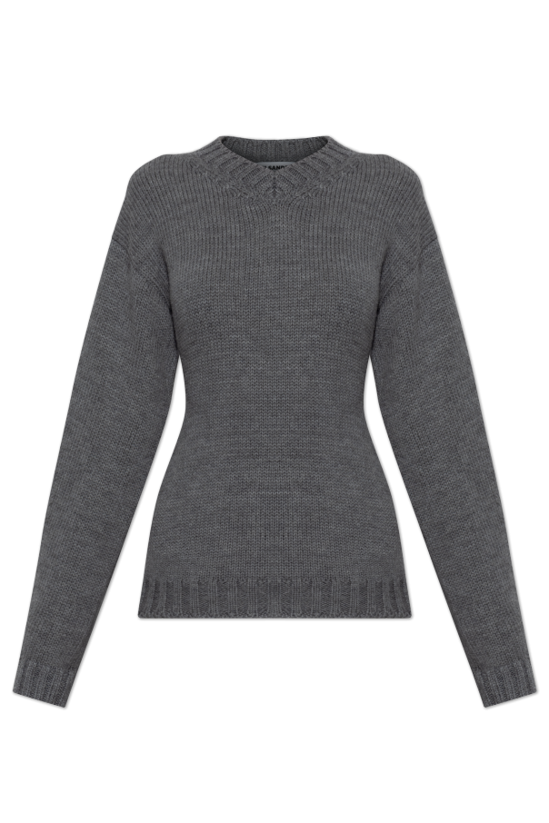 Wool sweater with V-neck od JIL SANDER