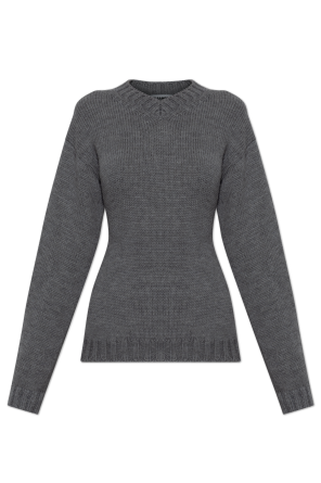 Wool sweater with V-neck