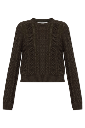 Wool sweater with decorative knit