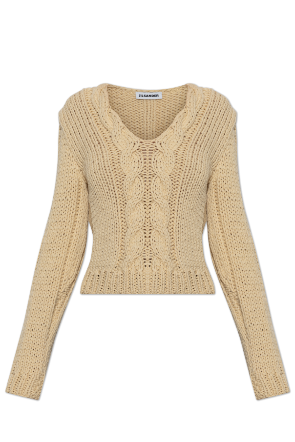 Wool sweater with decorative knit od JIL SANDER