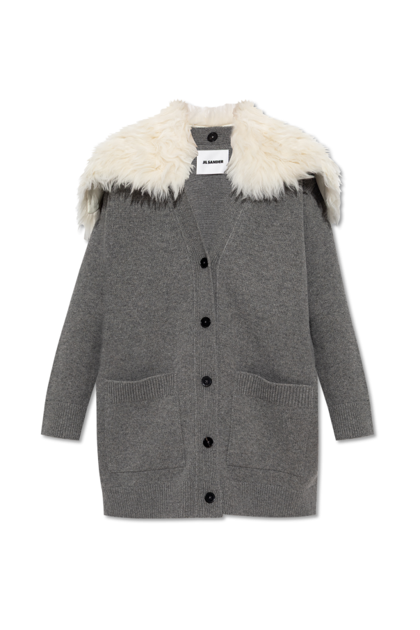 Cardigan with detachable faux fur, zdjęcie 1 Cardigan with detachable faux fur od JIL SANDER