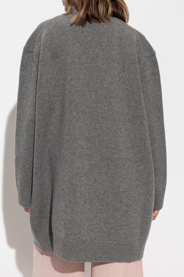 JIL SANDER Cardigan with detachable faux fur