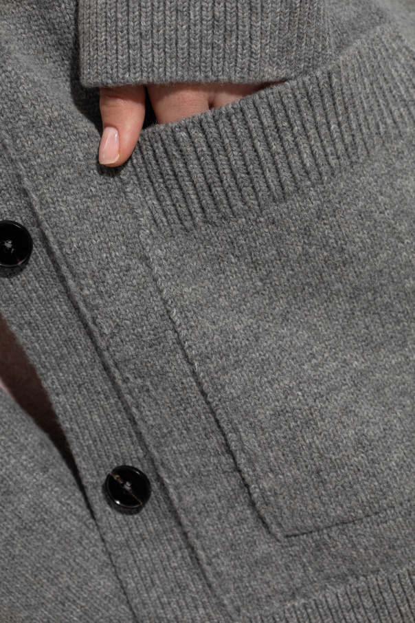 JIL SANDER Cardigan with detachable faux fur