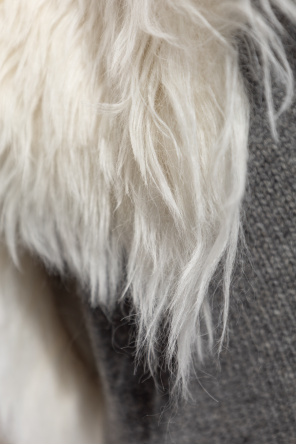 JIL SANDER Cardigan with detachable faux fur