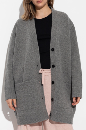 JIL SANDER Cardigan with detachable faux fur