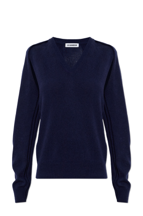 Cashmere sweater with slits