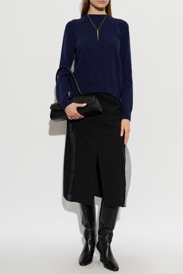JIL SANDER Kašmírový sveter s odhaleným chrbtom