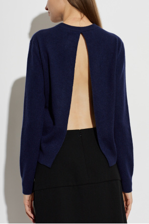 JIL SANDER Kašmírový sveter s odhaleným chrbtom
