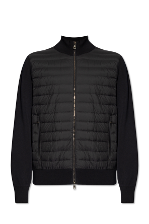 Company raised fleece zip-up hoodie od Moncler