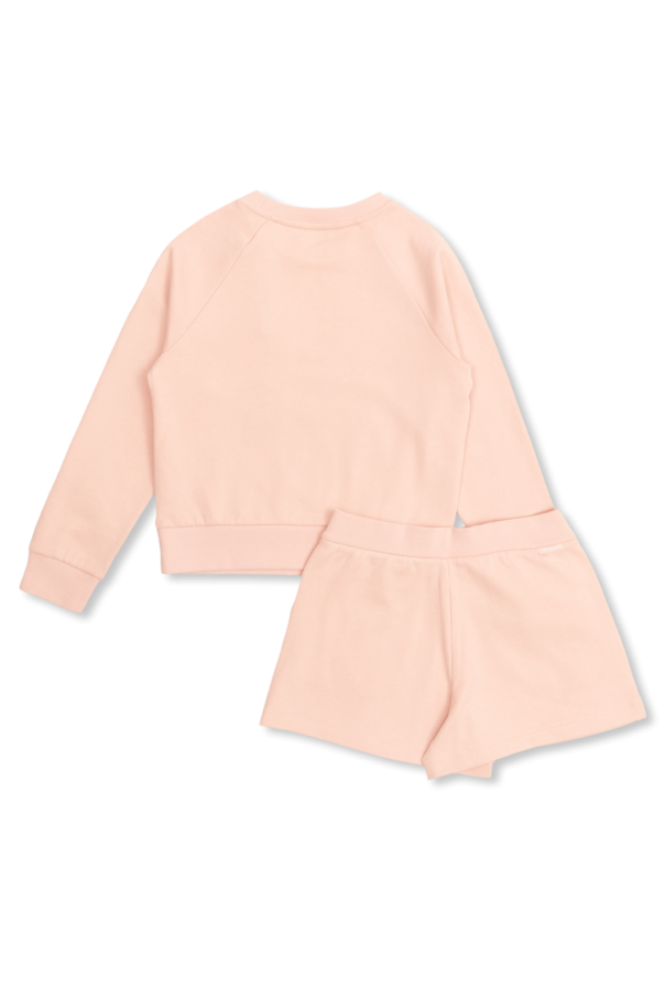 Moncler Enfant Puma Training Winter Pearl T-shirt rosa con allacciatura sul lato