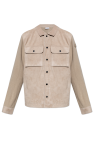 Moncler beige Cardigan with suede front