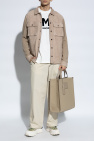 Moncler beige Cardigan with suede front