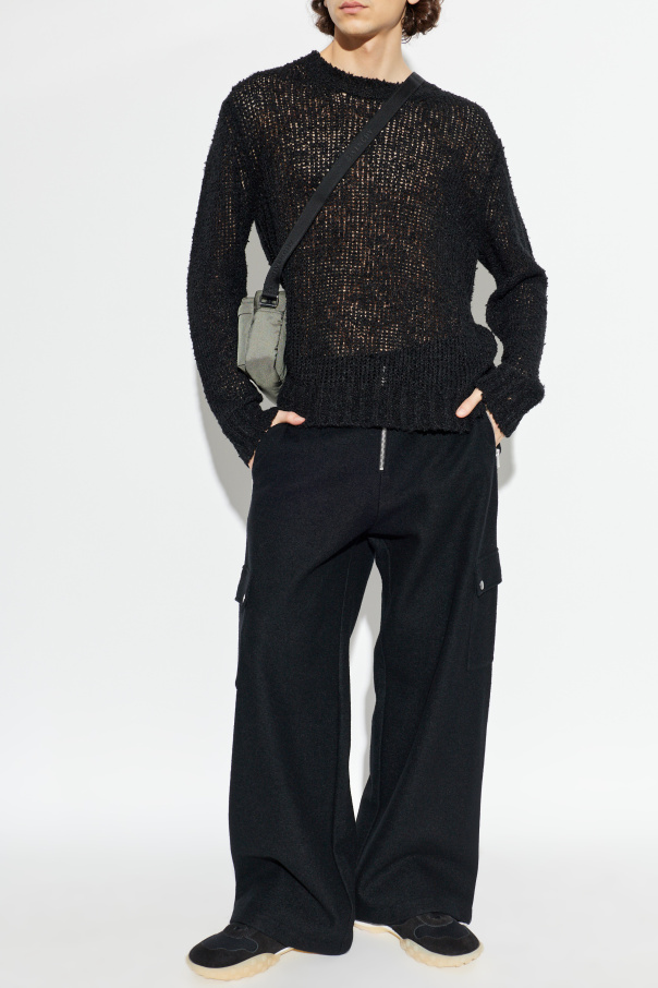 JIL SANDER Leinenpullover mit roh verarbeitetem Saum