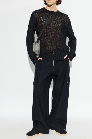 Linen sweater with raw-finished hem od JIL SANDER