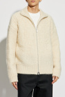 JIL SANDER+ cream Cardigan with Stand-up Collar