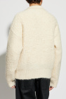 JIL SANDER+ cream Cardigan with Stand-up Collar