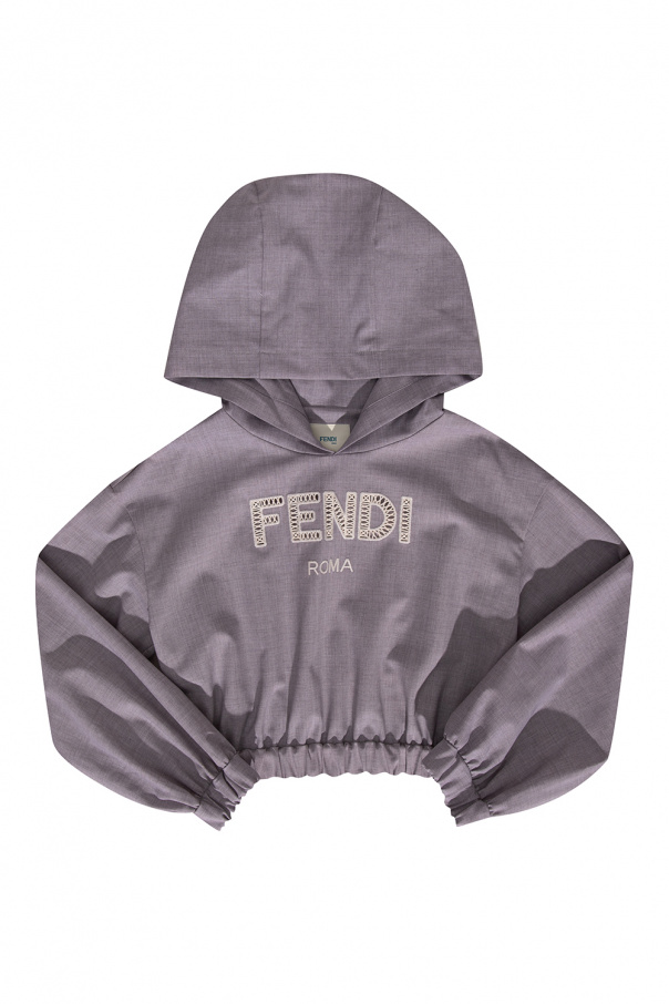 Fendi Kids Wool hoodie with logo