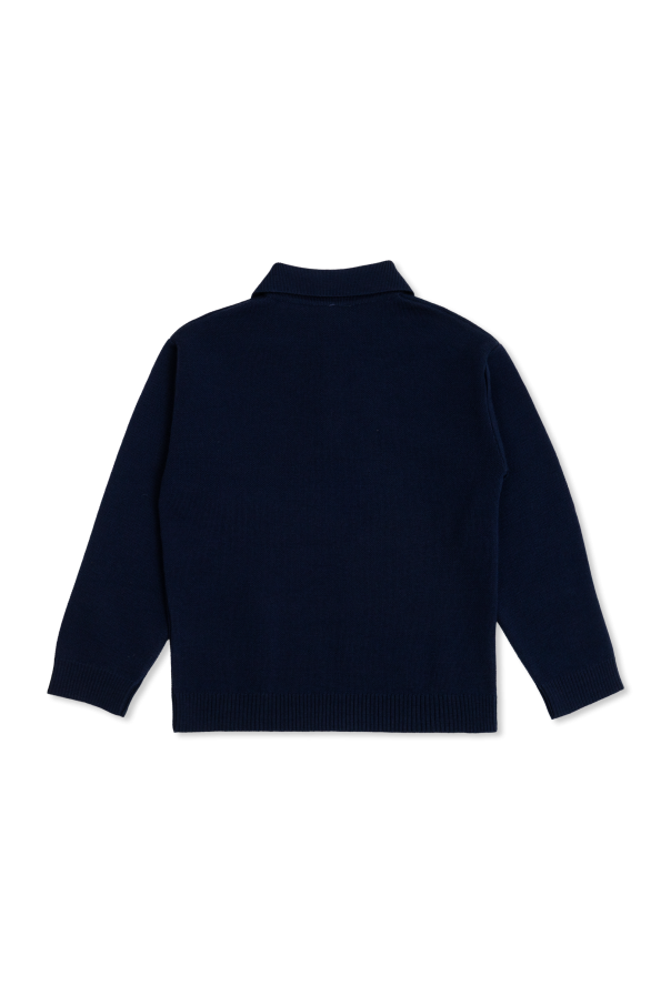 Fendi Kids Polo de lana de manga larga