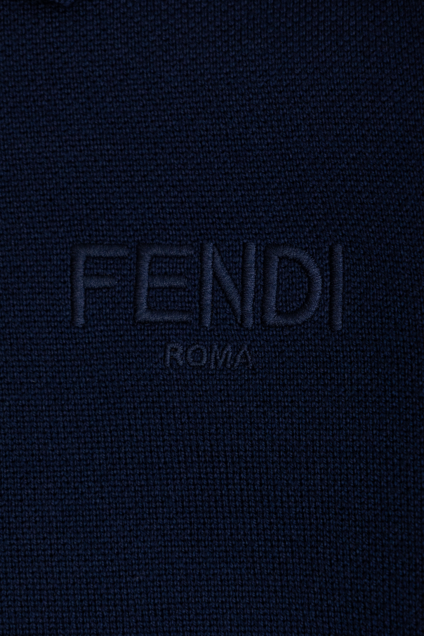 Fendi Kids Polo de lana de manga larga
