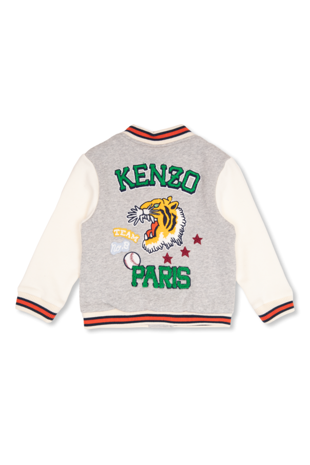 Kenzo Kids Barena flap-pocket lightweight jacket Grau