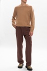 Helmut Lang BROWN Knitted sweater with raw edge