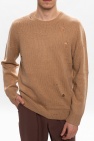 Helmut Lang BROWN Knitted sweater with raw edge