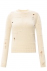 Helmut Lang cream Knitted sweater with raw edge