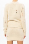 Helmut Lang cream Knitted sweater with raw edge