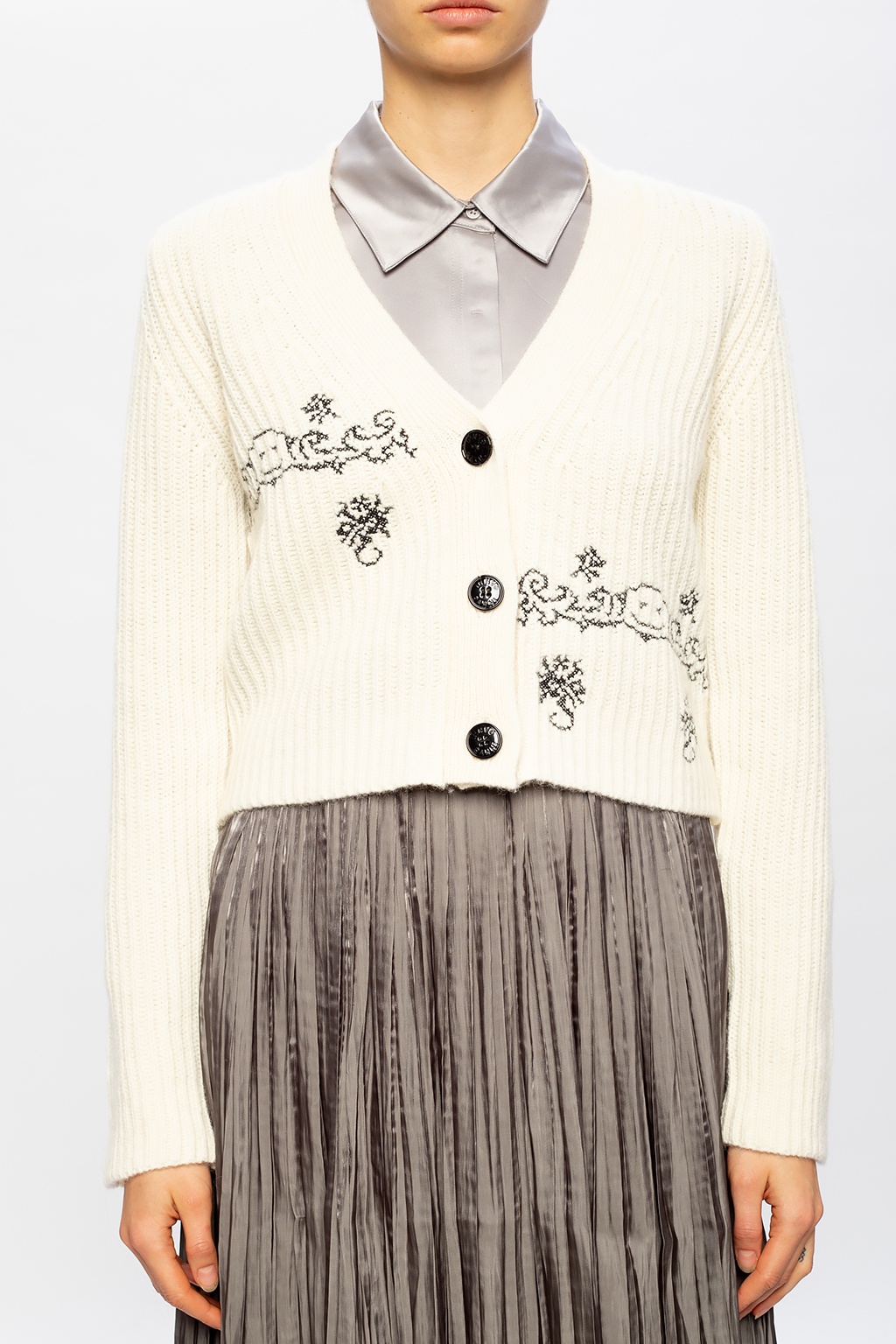 ganni ribbed cardigan